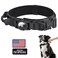 AGPETS Upgraded Airtag Dog Collar Waterproof Adjustable GPS Training Nylon Dog Collar with AirTag Holder Control Handle and QuickRelease Buckle for Medium and Large Dogs Black L