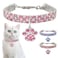 RayMinsino Pet Collar with Diamonds Adjustable Crystal Diamond Elastic Heart Claw Pendant Wedding cat and Dog Small pet Necklace Jewelry