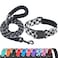 Ladoogo Reflective Dog Collar Padded with Soft Neoprene Breathable Adjustable Nylon Dog Collars for Small Medium Large Dogs Large Pack of 1 Black Plaid CollarLeash