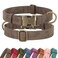 Didog Soft PU Leather Dog Collar Stylish Quick Released Dog Collars for Medium Dogs Easy Clean Adjustable Pet Collar for Daily Walking Brown M Fit 1418 Neck