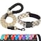 Ladoogo Reflective Dog Collar Padded with Soft Neoprene Breathable Adjustable Nylon Dog Collars for Small Medium Large Dogs Medium Pack of 1 Vanilla Plaid CollarLeash