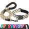 Ladoogo Reflective Dog Collar Padded with Soft Neoprene Breathable Adjustable Nylon Dog Collars for Small Medium Large Dogs Medium Pack of 1 Vanilla Plaid CollarLeash