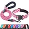 Ladoogo Reflective Dog Collar Padded with Soft Neoprene Breathable Adjustable Nylon Dog Collars for Small Medium Large Dogs Medium Pack of 1 Pink Plaid CollarLeash