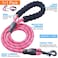 Ladoogo Reflective Dog Collar Padded with Soft Neoprene Breathable Adjustable Nylon Dog Collars for Small Medium Large Dogs Medium Pack of 1 Pink Plaid CollarLeash