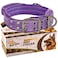 ADITYNA Heavy Duty Dog Collar for Large Dogs Reflective Purple Collar with Handle for Training and Walking Wide Thick Tactical Soft Neoprene Padded