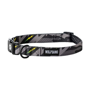 Wolfgang ManBeast Wolfgang Heavy Duty Adjustable Dog Collar with Quick Release Nylon Buckle for Walking Training DarkSkies Print Small