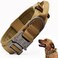CADONO Tactical Dog Collar Adjustable Military Training Nylon Dog Collar with Control Handle and Heavy QuickRelease Metal Buckle for Small Medium Large Dogs Brown L