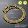 KINGOLDOGS Stainless Steel 18K Gold Dog Chain Collar Adjustable Chew Proof Cuban Link Double Row Metal Walking Collar for Large Small Medium Dogs S 12 16
