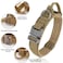 Antswish Tactical Dog Collar Military Dog Collar Adjustable Heavy Duty Metal Buckle Nylon Collar with Control Handle for Small Medium Large Dogs Brown L