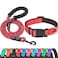 Ladoogo Reflective Dog Collar Padded with Soft Neoprene Breathable Adjustable Nylon Dog Collars for Small Medium Large Dogs XSmall Pack of 1 Red CollarLeash