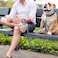 Didog Soft Padded Leather Dog Collar and Leash Set Adjustable Dog Leash and Collar Set with Metal Buckle Breathable Dog Collars with 4FT PU Leather Dog Leash for Medium Large Dogs Blue L