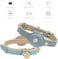 NINA WOOF Cupertino Dog Collars Harnesses Leashes Made from Vegan Leather with Dog Tracker Device Holder Adjustable Dog Collar Color Blue Medium