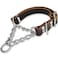 HONGSAGE Leather Martingale Dog Collar Soft Genuine Cowhide Handmade Assembled Stainless Steel Chain Martingale Collar Adjustable for Medium Large Dogs Pets L Neck 2025Martingale