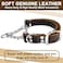 HONGSAGE Leather Martingale Dog Collar Soft Genuine Cowhide Handmade Assembled Stainless Steel Chain Martingale Collar Adjustable for Medium Large Dogs Pets L Neck 2025Martingale