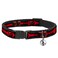 Buckle-Down Cat Collar Breakaway Deadpool Utility Belt Logo Pockets Black Reds Browns 8 to 12 Inches 05 Inch Wide