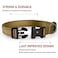 BOOMIBOO Reflective Dog Collar with Buckle Adjustable Safety Nylon Collars for Small Medium Large Dogs Brown L