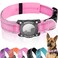 AgoumLux Upgraded AirTag Dog Collar IP68 Waterproof Dog Collar with Apple Air Tag Holder Reflective Adjustable Heavy Duty Dog Collars with Soft Padded for Small Medium and Large DogsPink M
