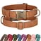 Didog Soft PU Leather Dog Collar Stylish Quick Released Dog Collars for Medium Dogs Easy Clean Adjustable Pet Collar for Daily Walking Light Brown M Fit 1418 Neck