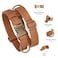 Didog Soft PU Leather Dog Collar Stylish Quick Released Dog Collars for Medium Dogs Easy Clean Adjustable Pet Collar for Daily Walking Light Brown M Fit 1418 Neck