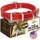 ADITYNA Heavy Duty Red Leather Dog Collar for Large Dogs Soft and Strong Leather Collar for Walking and Training