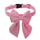 THAIN Velvet Dog Collar with Style Bow Tie Quick Release Plastic Buckle Adjustable Dog Collars for Small Medium Large Dogs PetsS Velvet Pink