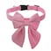 THAIN Velvet Dog Collar with Style Bow Tie Quick Release Plastic Buckle Adjustable Dog Collars for Small Medium Large Dogs PetsS Velvet Pink