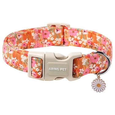 ARING PET Spring Summer Dog Collar Cute Daisy Wildflower Floral Blossom Pet Collars for Small Medium Large Girl DogsL Size