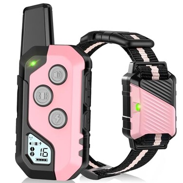 PIOUNS Shock Collar for Dogs IP67 Waterproof Dog Training Collar with Remote 3 Training Modes with Beep Vibration and Safe Static Rechargeable E Collar for Large Medium