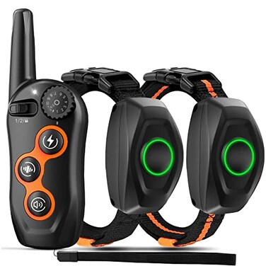 MAISOIE Dog Training Collar IPX7 Waterproof Dog Shock Collar with Remote Range 1300ft 3 Training Modes Beep Static Vibration Rechargeable Electric Training Collar for Small Medium Large Dogs
