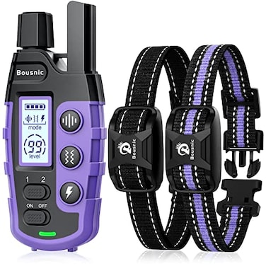 Bousnic Dog Shock Collar 2 Dogs 5120Lbs 3300 ft Waterproof Training Collar for Dogs Large Medium Small with Rechargeable Remote Beep 18 Vibration 116 and Humane Shock 199 Modes