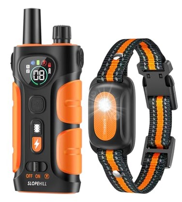 SLOPEHILL Dog Shock Collar 4200FT Dog Training Collar with RemoteIPX8 Waterproof ECollar with BeepVibrationShockFlash LightNo Shock ModeShock Collar for Small Medium Large Dog 8140lbsOrange