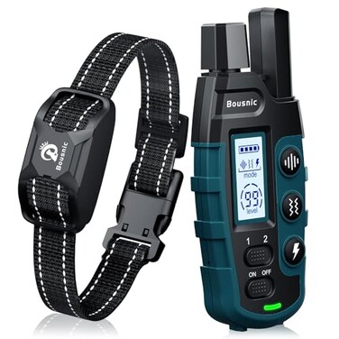 Bousnic Dog Shock Collar 3300Ft Training Collar with Remote for 5120lbs Small Medium Large Dogs Rechargeable Waterproof e Collar with Beep 18 Shake116 Safe Shock199 Modes Black