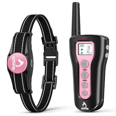 PATPET Dog Shock Collar Rechargeable Dog Training Collar with Remote for Medium Large Dogs 3 Training Modes BeepVibrationShock IPX7 Waterproof 1000Ft Electric Dog Collar Pink