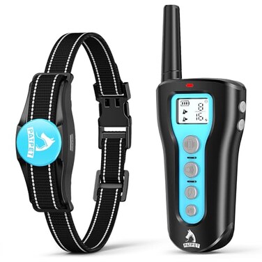 PATPET Shock Collar for Large Dog Rechargeable Dog Training Collar with Remote for Medium Large Dogs 1000Ft Remote Range 3 Training Modes IPX7 Waterproof BlueFor 1 dog