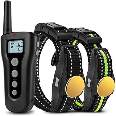Bousnic Dog Training Collar 2 Dogs Upgraded 1000ft Remote Rechargeable Waterproof Electric Shock Collar with Beep Vibration Shock for Small Medium Large Dogs 15lbs 120lbs