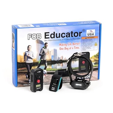 Educator FOB FE560 Dog Training Collar with Remote 300 Yard Waterproof Rechargeable ECollar for Dogs 10 lbs Tone Vibration Stimulation 1 Dog System Black