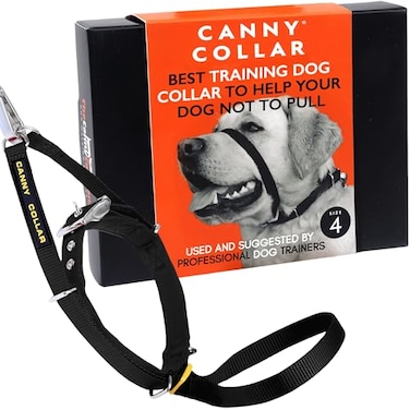 Canny Collar NoPull Dog Head Collar Train Your Dog to Stop Pulling Walk On a Loose Leash Gentle Safe Comfortable Training Aid Medium Dogs Black Size 4