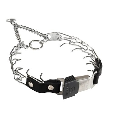 Herm Sprenger 225mm Prong Collar for Dog Training with Adjustable Length Easy Quick Release Cliclock Swivel Ring for SmallMedium Dogs 1319 Neck