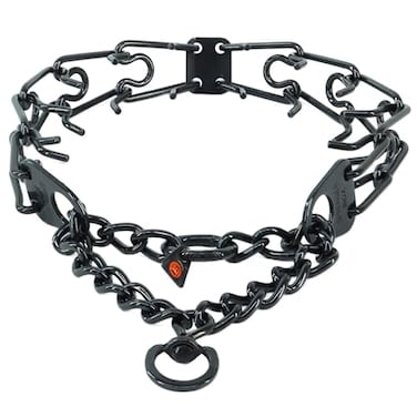 Herm Sprenger Stainless Steel UltraPlus Prong Dog Training Collar Black 325 mm x 18 Neck Size 22 Chain Length