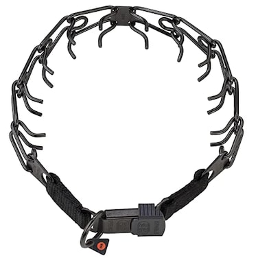 Herm Sprenger Black Stainless Steel Prong Collar with Buckle for Dogs 32mm Large