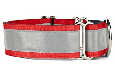 If It Barks 15 Reflective Martingale Collar for Dogs Adjustable Made in USA Strong Durable and Comfy Ideal for Training Suitable for Most Breeds Medium Red
