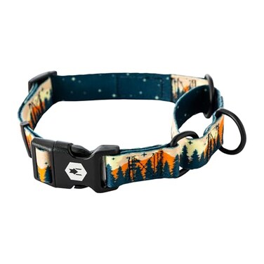 Wolfgang ManBeast Wolfgang Heavy Duty Martingale Dog Collar with Quick Release Nylon Buckle for Walking Training Overland Print Large