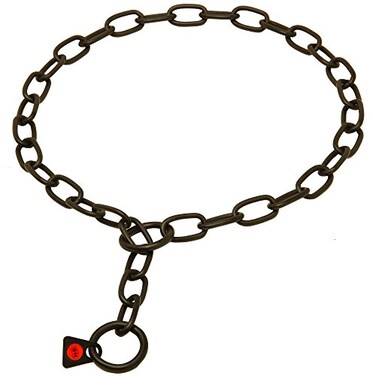 Herm Sprenger choke dog collar Herm Sprenger Black Stainless Steel Medium Sized Link Chain Collar 30 mm x 22 inches