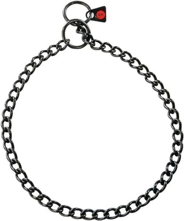 Herm Sprenger Black Stainless Steel Dog Training Collar NoPull Slip Chain for Small Medium Large Dogs for Easy Control Made in Germany 25mm 24in 60cm