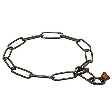 Herm Sprenger Black Stainless Steel Long Link Fur Saver Dog Training Collar NoPull Slip Chain for Small Medium Large Dogs for Easy Control Made in Germany 3mm 62cm 24in