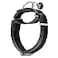 Dazzber Martingale Collar 15 Inch Wide 1200D Extra Strong Nylon Dog Collar No Pull Heavy Duty Dog Collar with 2Color Stripe for Medium to XLarge Dogs Medium 1 12 Inch Wide Black Grey
