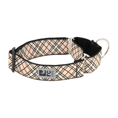 RC Pet Products RC Pets 112 Inch All Webbing Martingale Training Dog Collar Medium Tan Tartan