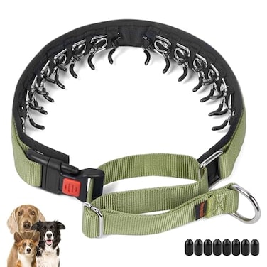 Mayerzon No Pull Dog Collar Patented Martingale Collar for Small Medium Large Dogs with Buckle and Heavy Duty Nylon for Walking Training Hunting Safe and Easy to UseXL Green