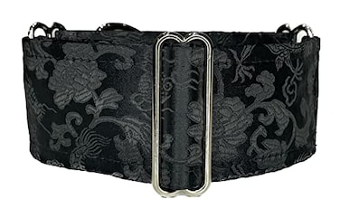 SightHound Gang Extra Soft Martingale Dog Collar for Greyhound Saluki Whippet and Other Breeds with Similar Neck 2ft Wide Black L 14ft 18ft