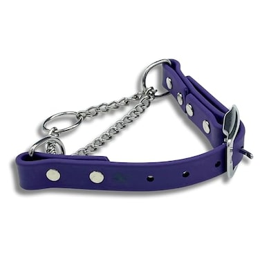 JIM HODGES DOG TRAINING Martingale Collar for Dogs Biothane Stainless Steel Hardware No Pull Made in The USA Professional Grade Medium Purple